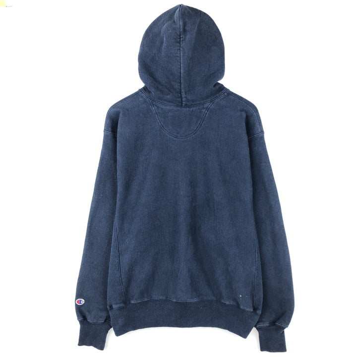 2000'S Champion PREMIUM REVERSE WEAVE Premium Reverse Weave Sweatshirt Pullover Hoodie, Men's Size M cotton navy blue type Vintage Second Hand