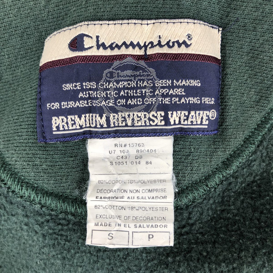 Champion PREMIUM REVERSE WEAVE College Sweatshirt Pullover Hoodie, Men's Size Small cotton green type Vintage Second Hand