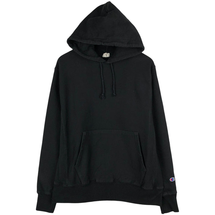 Champion Reverse Weave Sweatshirt Pullover Hoodie, Men's Size L (No Eyes) cotton black type Vintage Second Hand