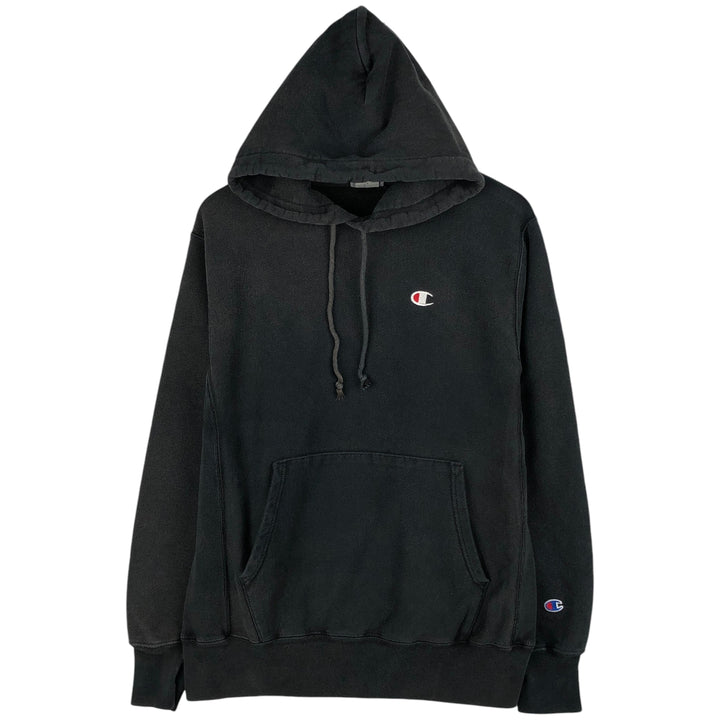 Champion REVERSE WEAVE Reverse Weave Sweat Pullover Hoodie Men's L size cotton black type Vintage Second Hand