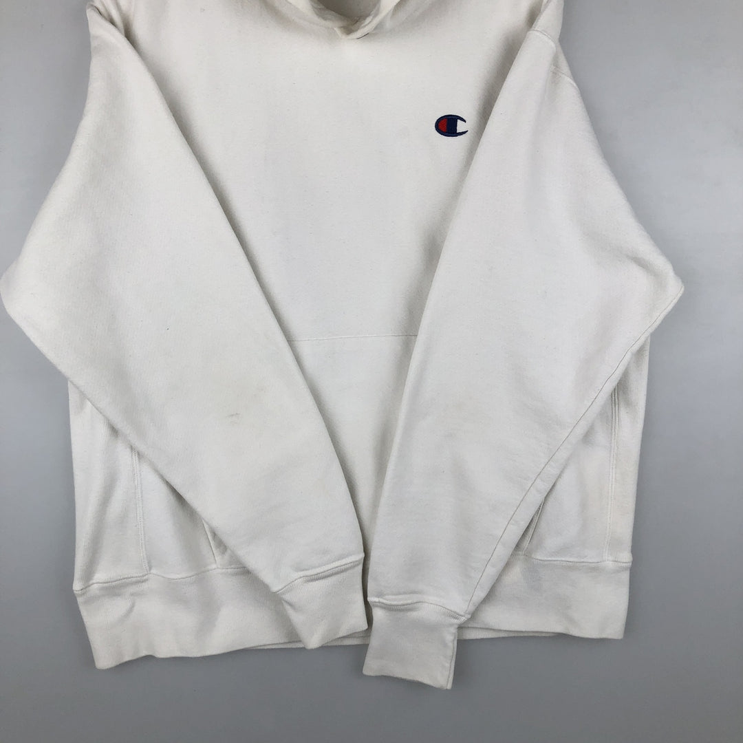 Champion REVERSE WEAVE Reverse Weave Sweat Pullover Hoodie Men's L size cotton white type Vintage Second Hand