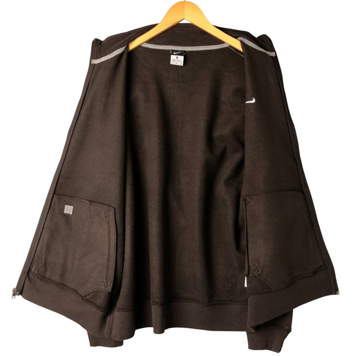 Nike full-zip sweatshirt, men's size XL cotton brown type Vintage Second Hand