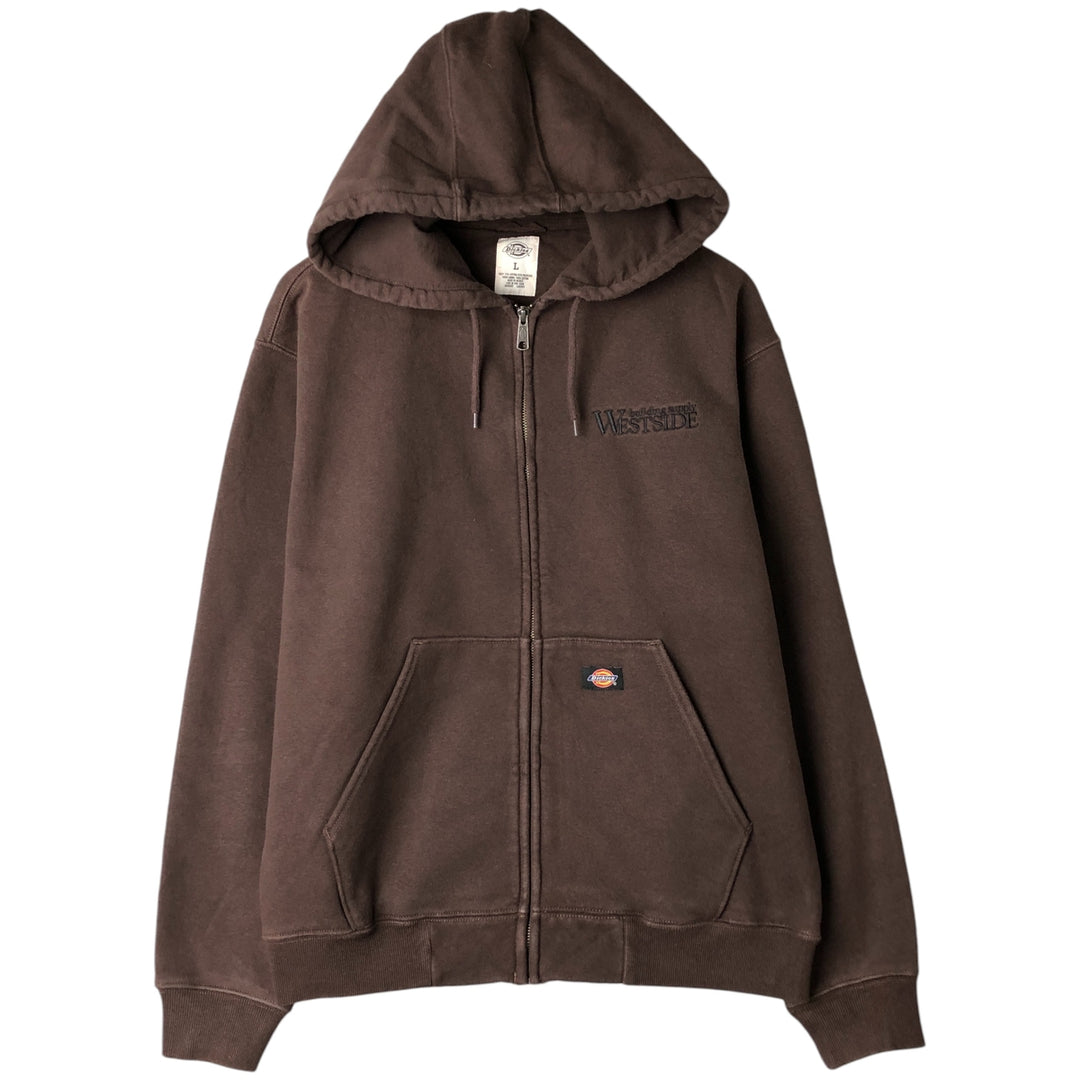 Dickies Sweat Full Zip Hoodie Men's L size cotton brown type Vintage Second Hand