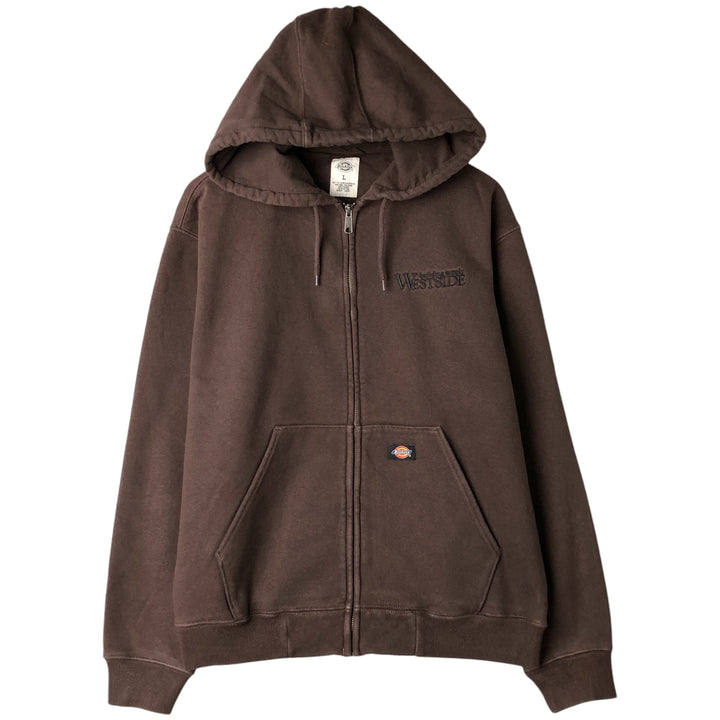 Dickies Sweat Full Zip Hoodie Men's L size cotton brown type Vintage Second Hand