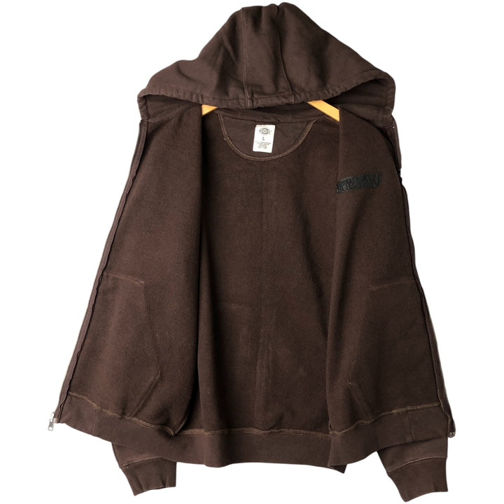 Dickies Sweat Full Zip Hoodie Men's L size cotton brown type Vintage Second Hand