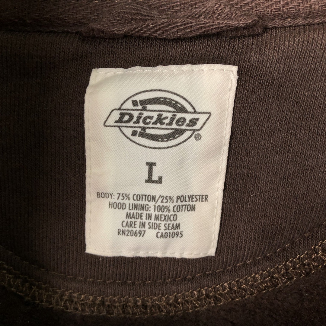 Dickies Sweat Full Zip Hoodie Men's L size cotton brown type Vintage Second Hand