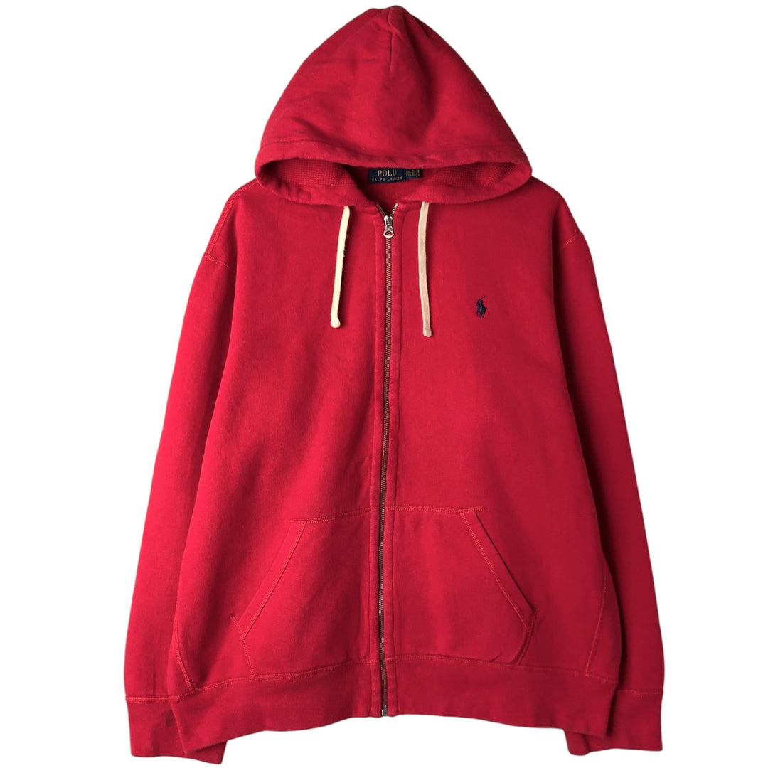 Ralph Lauren POLO RALPH LAUREN Sweat Full Zip Hoodie Men's XXL cotton red type Vintage Second Hand