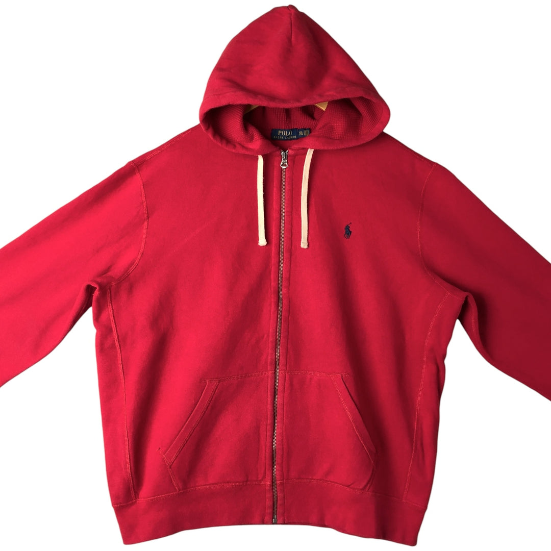 Ralph Lauren POLO RALPH LAUREN Sweat Full Zip Hoodie Men's XXL cotton red type Vintage Second Hand