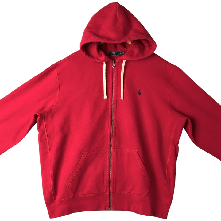 Ralph Lauren POLO RALPH LAUREN Sweat Full Zip Hoodie Men's XXL cotton red type Vintage Second Hand