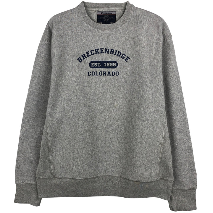 2000'S Champion Triple Print Sweatshirt, Men's Size M cotton gray type Vintage Second Hand