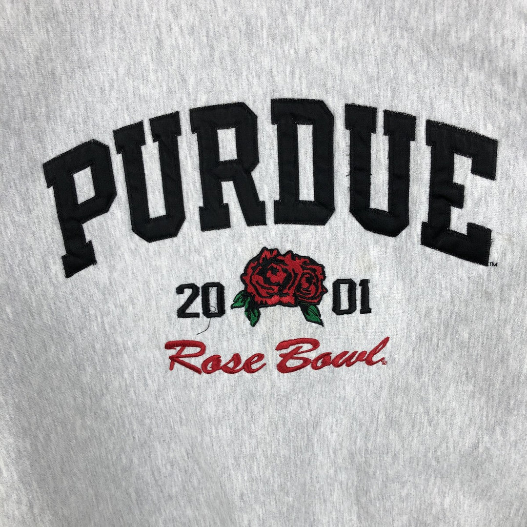 2000'S Champion Reverse Weave 2001 Rose Bowl Purdue University College Sweatshirt cotton gray type Vintage Second Hand