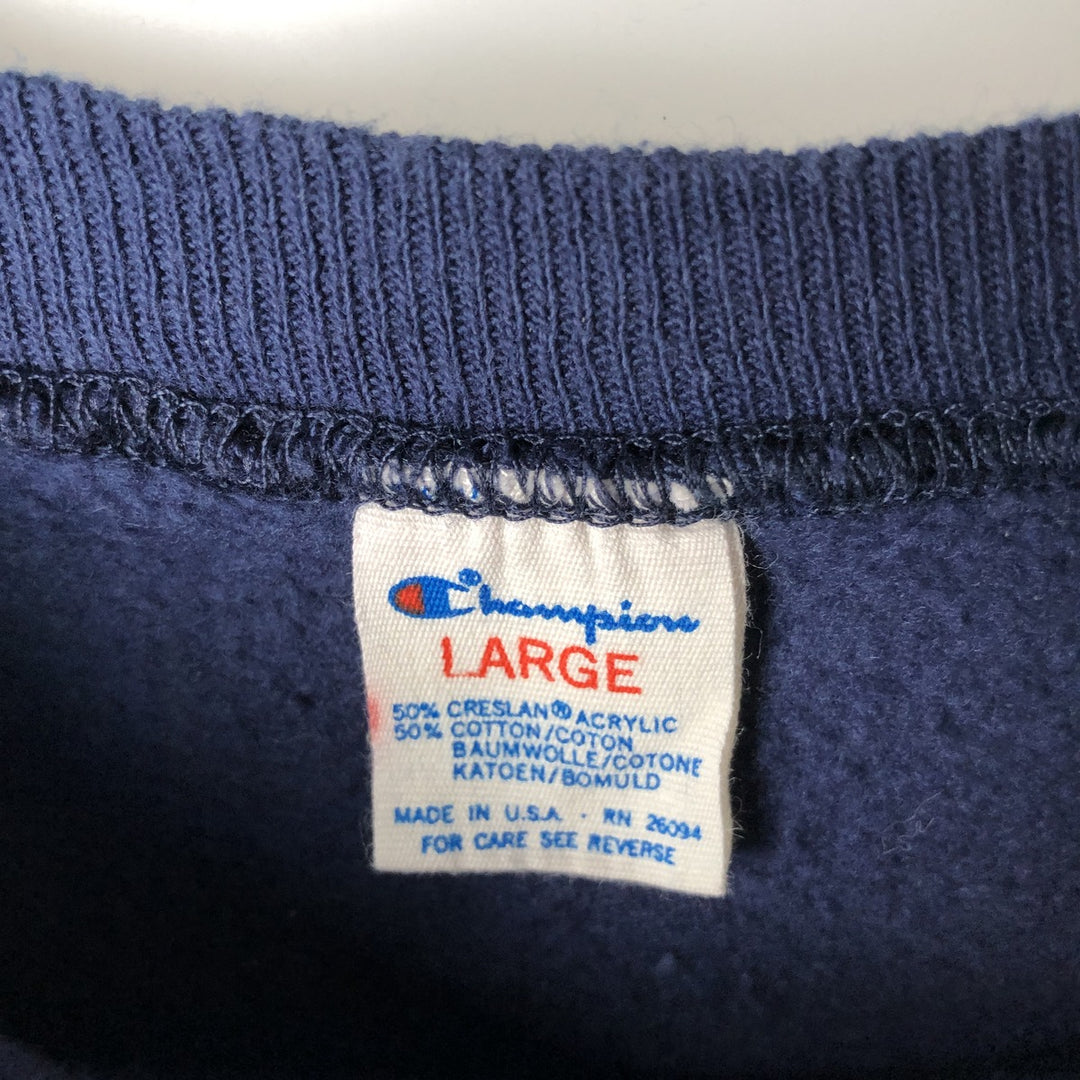 1980'S Champion Tricot Tag NFL Chicago Bears Print Sweatshirt, Made in USA, Men's Size L cotton navy blue type Vintage Second Hand