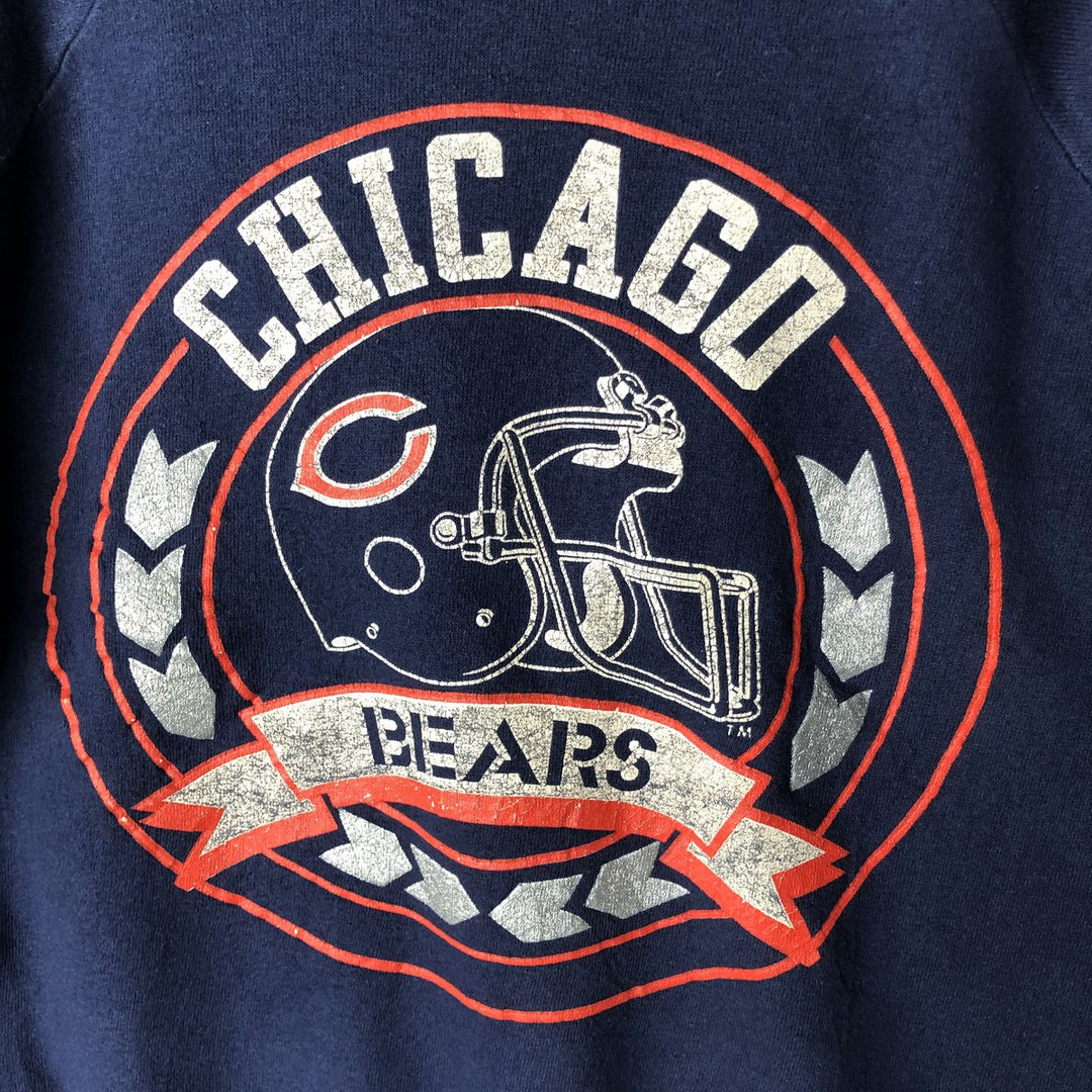 1980'S Champion Tricot Tag NFL Chicago Bears Print Sweatshirt, Made in USA, Men's Size L cotton navy blue type Vintage Second Hand
