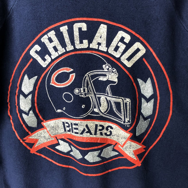 1980'S Champion Tricot Tag NFL Chicago Bears Print Sweatshirt, Made in USA, Men's Size L cotton navy blue type Vintage Second Hand