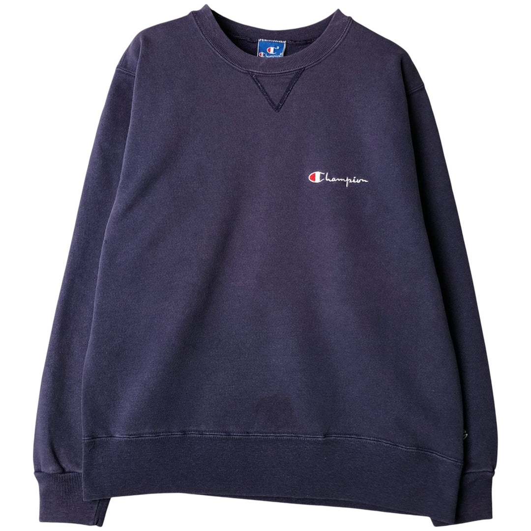 90'S Champion One-Point Logo Sweatshirt, Made in USA, Men's Size L, Vintage cotton purple type Vintage Second Hand