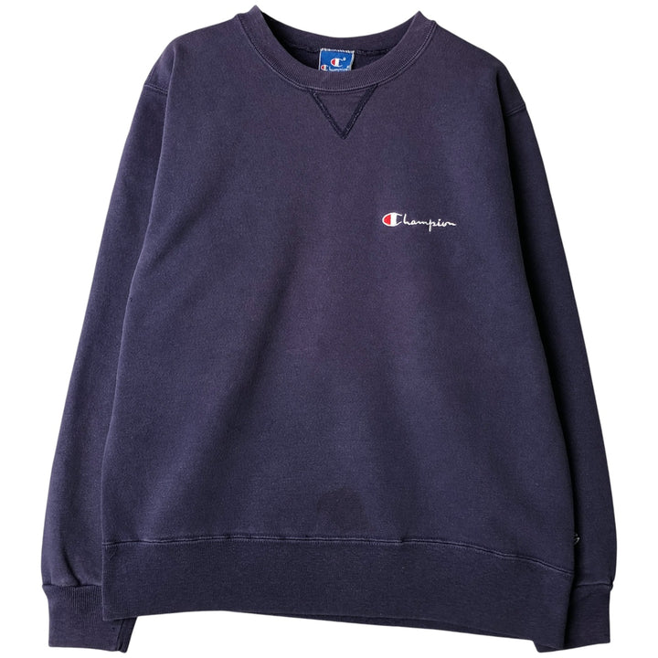 90'S Champion One-Point Logo Sweatshirt, Made in USA, Men's Size L, Vintage cotton purple type Vintage Second Hand