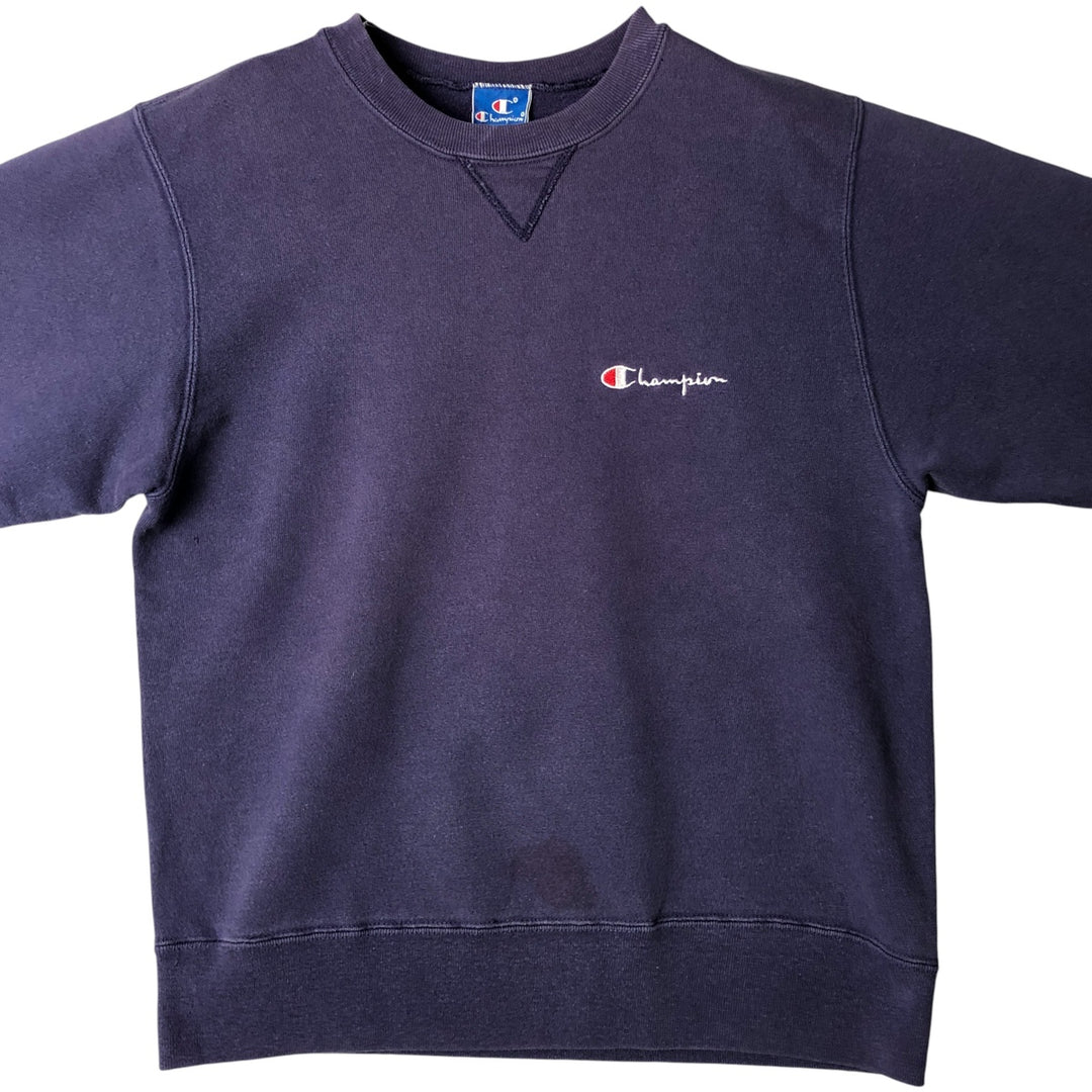 90'S Champion One-Point Logo Sweatshirt, Made in USA, Men's Size L, Vintage cotton purple type Vintage Second Hand