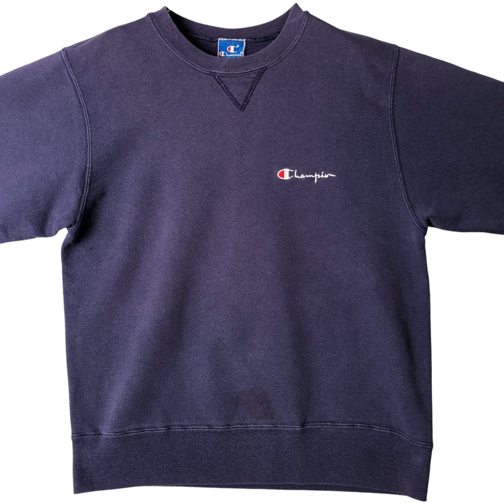 90'S Champion One-Point Logo Sweatshirt, Made in USA, Men's Size L, Vintage cotton purple type Vintage Second Hand