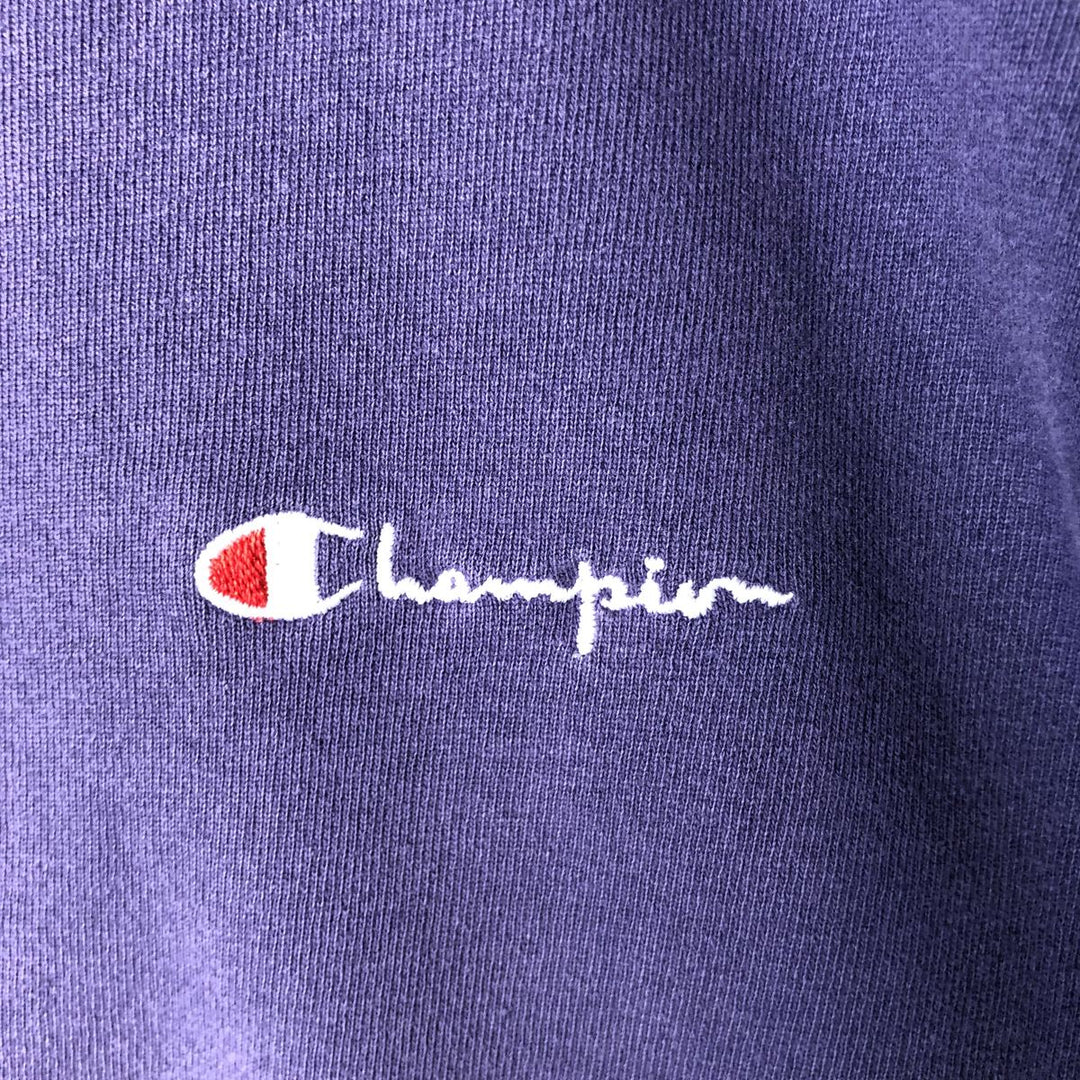 90'S Champion One-Point Logo Sweatshirt, Made in USA, Men's Size L, Vintage cotton purple type Vintage Second Hand