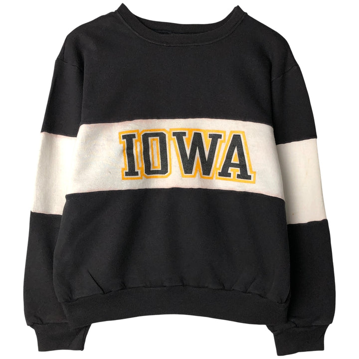 Vintage 1980'S Champion IOWA University of Iowa college sweatshirt, made in the USA, size L, men's cotton black type Vintage Second Hand