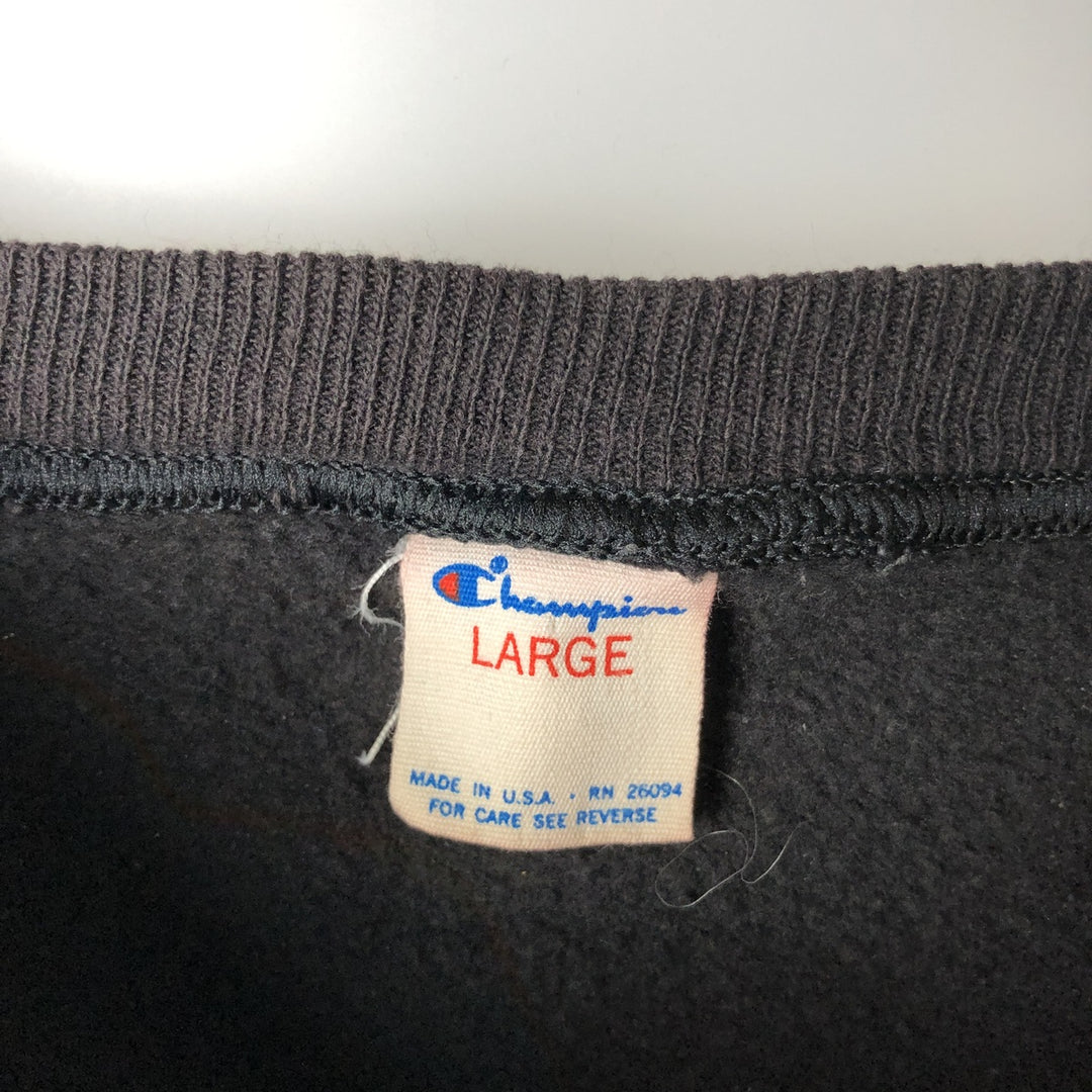 Vintage 1980'S Champion IOWA University of Iowa college sweatshirt, made in the USA, size L, men's cotton black type Vintage Second Hand
