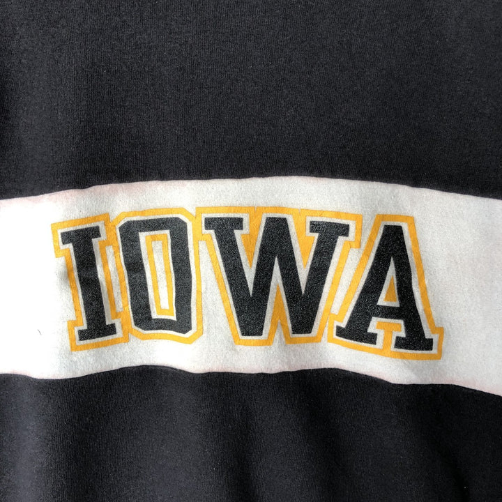 Vintage 1980'S Champion IOWA University of Iowa college sweatshirt, made in the USA, size L, men's cotton black type Vintage Second Hand