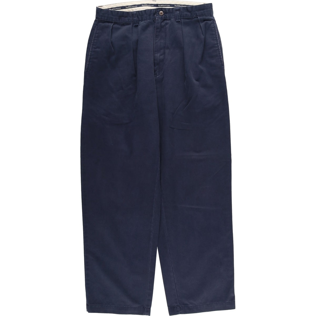 Ralph Lauren Polo Ralph Lauren Two-pleat Chino Pants for Men, W32 equivalent cotton navy blue type Vintage Second Hand