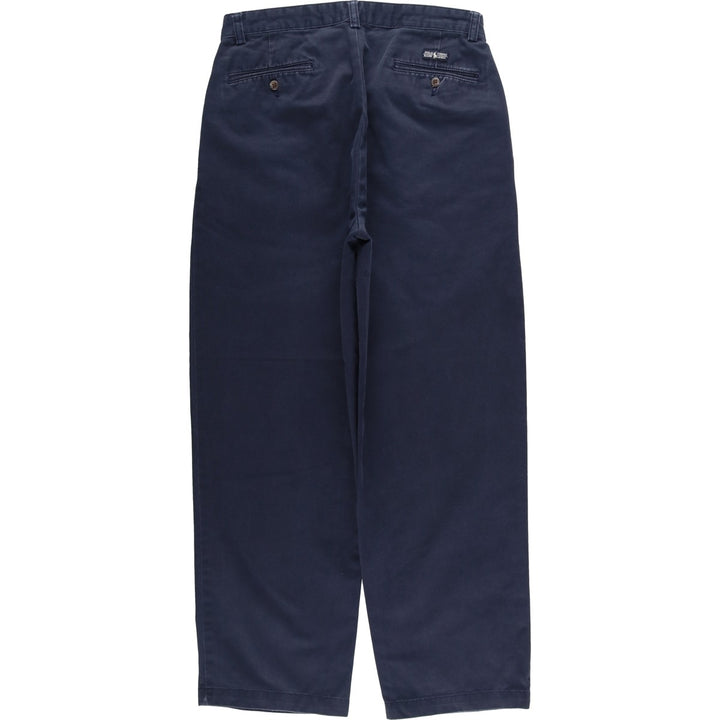 Ralph Lauren Polo Ralph Lauren Two-pleat Chino Pants for Men, W32 equivalent cotton navy blue type Vintage Second Hand