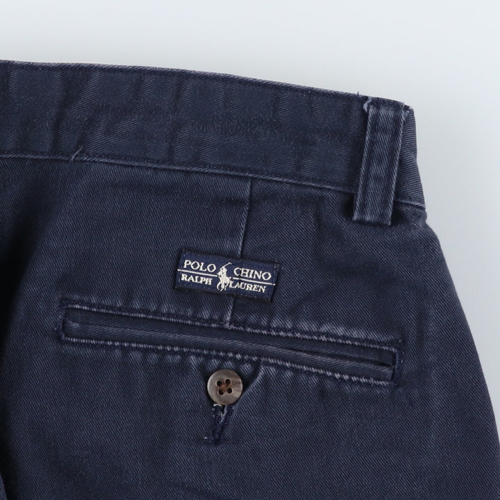 Ralph Lauren Polo Ralph Lauren Two-pleat Chino Pants for Men, W32 equivalent cotton navy blue type Vintage Second Hand