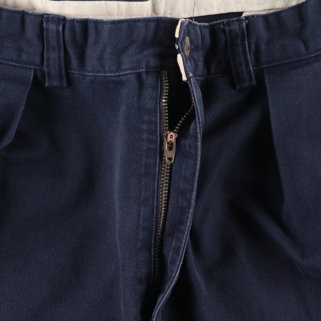 Ralph Lauren Polo Ralph Lauren Two-pleat Chino Pants for Men, W32 equivalent cotton navy blue type Vintage Second Hand