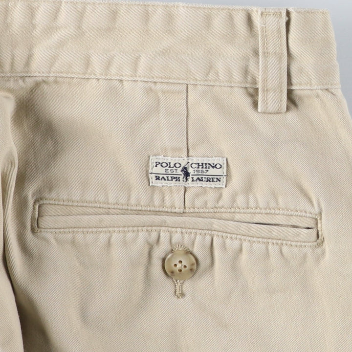 Ralph Lauren Polo Ralph Lauren Two-pleat Chino Pants for Men, W32 equivalent cotton Beige type Vintage Second Hand