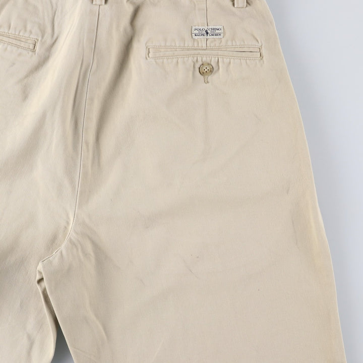 Ralph Lauren Polo Ralph Lauren Two-pleat Chino Pants for Men, W32 equivalent cotton Beige type Vintage Second Hand