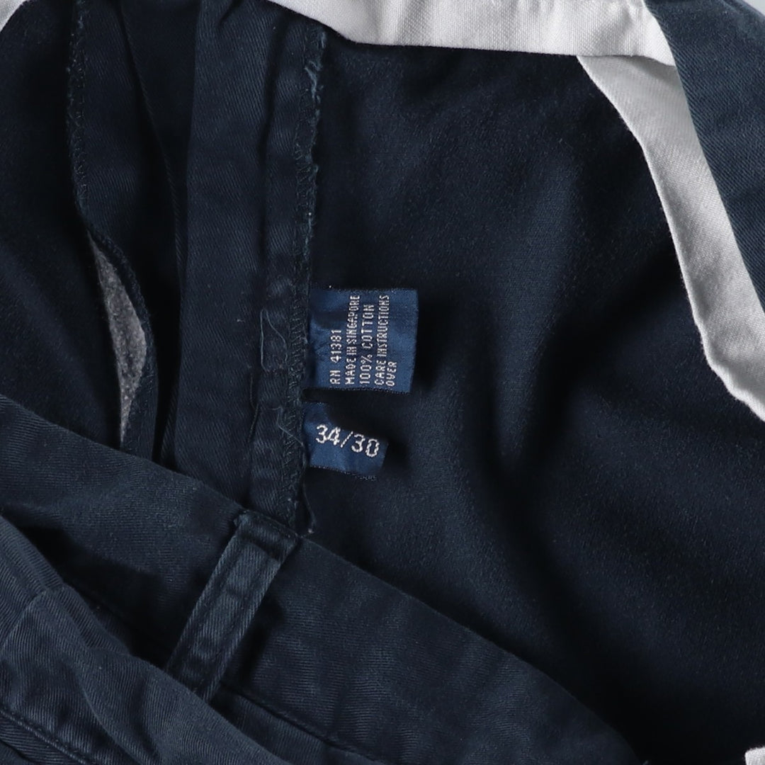 Ralph Lauren POLO by Ralph Lauren Two-pleat Chino Pants for Men, W32 equivalent cotton navy blue type Vintage Second Hand
