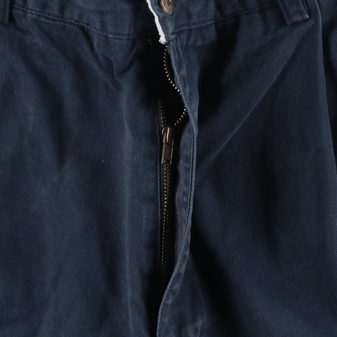 Ralph Lauren POLO by Ralph Lauren Two-pleat Chino Pants for Men, W32 equivalent cotton navy blue type Vintage Second Hand