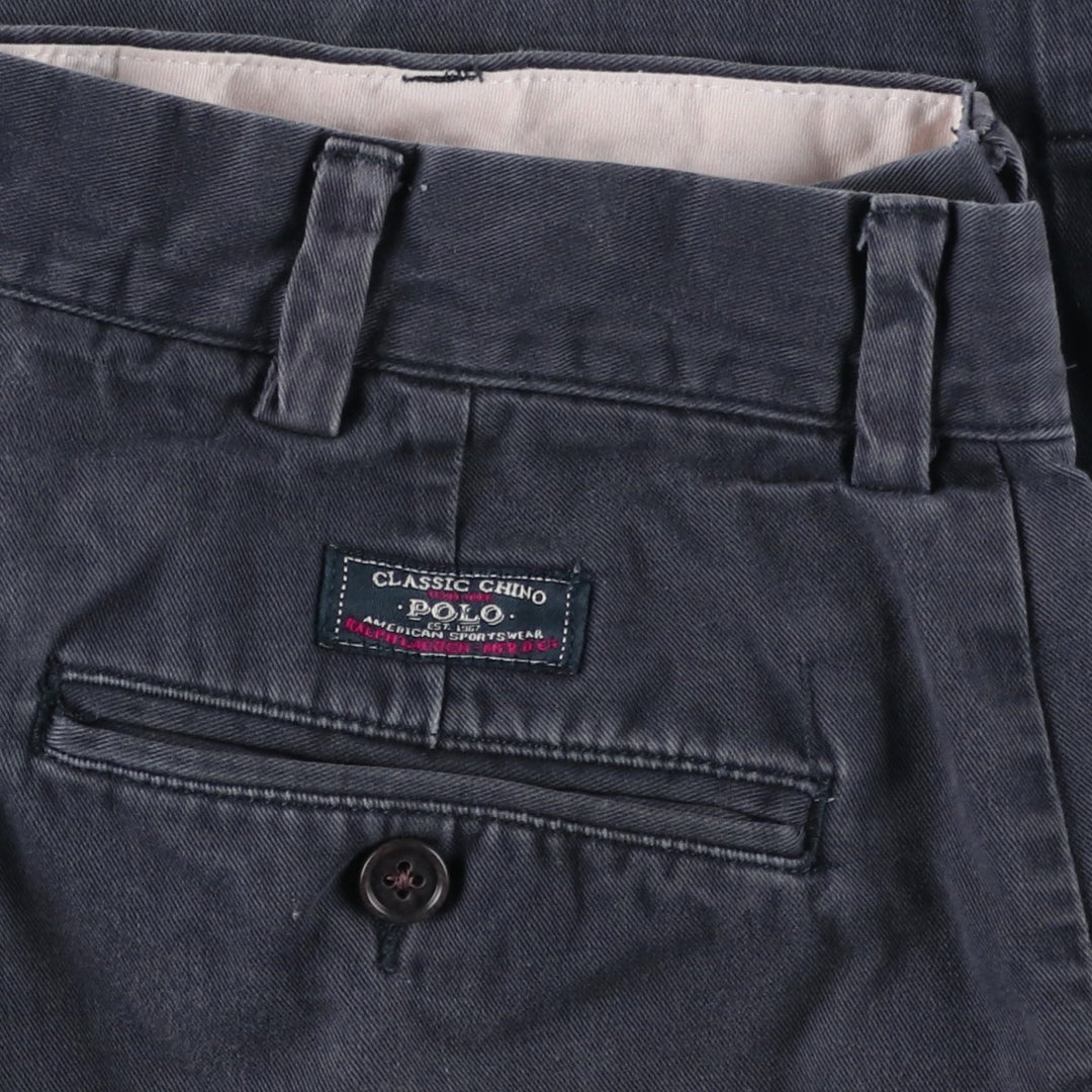 Ralph Lauren POLO by Ralph Lauren Chino Pants Men's W34 equivalent cotton navy blue type Vintage Second Hand