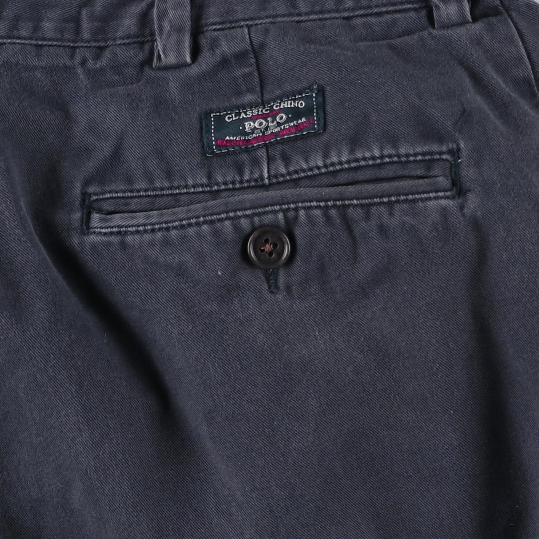Ralph Lauren POLO by Ralph Lauren Chino Pants Men's W34 equivalent cotton navy blue type Vintage Second Hand
