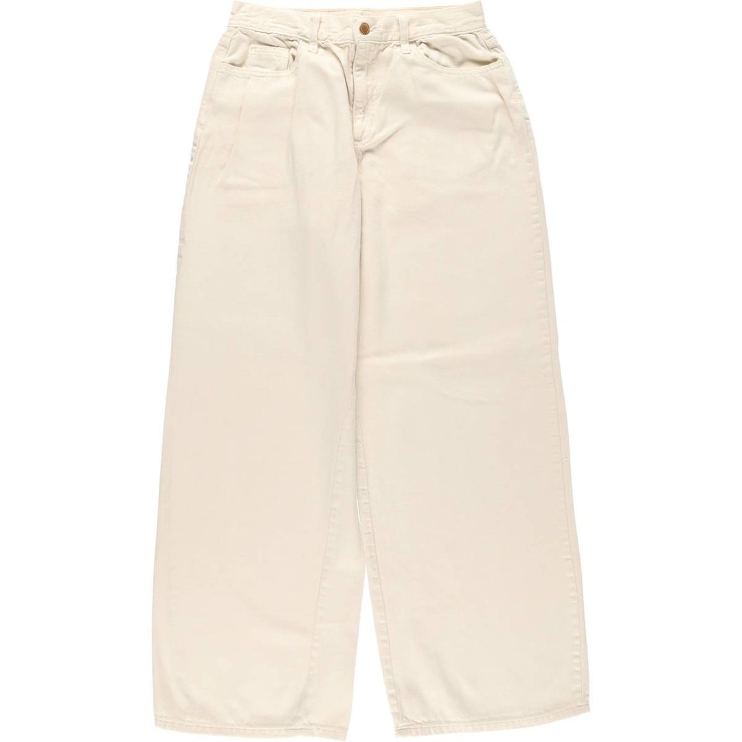 Universal Thread Wide Denim Pants, Women's Size L (W30) cotton ivory Vintage Second Hand
