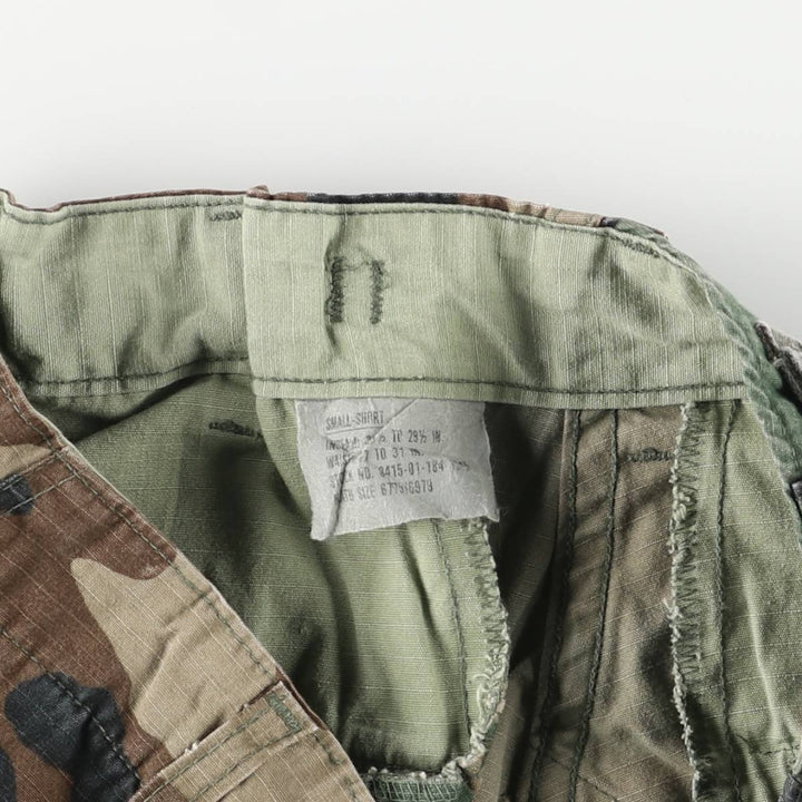 Authentic 1980'S US military camouflage pattern ripstop military cargo pants, small-short, women's size L (w28), vintage cotton Khaki type Vintage Second Hand