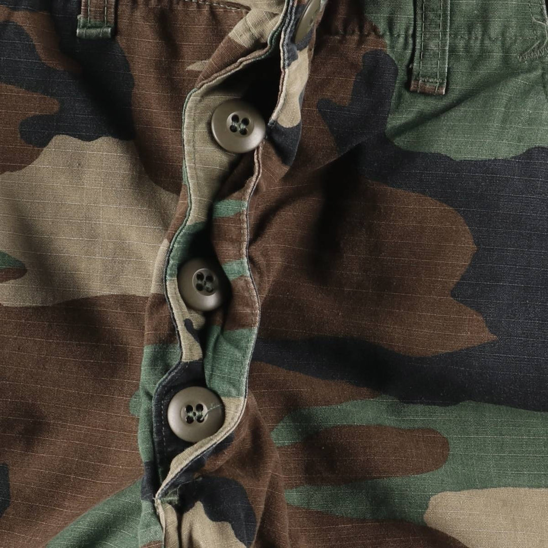 Authentic 1980'S US military camouflage pattern ripstop military cargo pants, small-short, women's size L (w28), vintage cotton Khaki type Vintage Second Hand