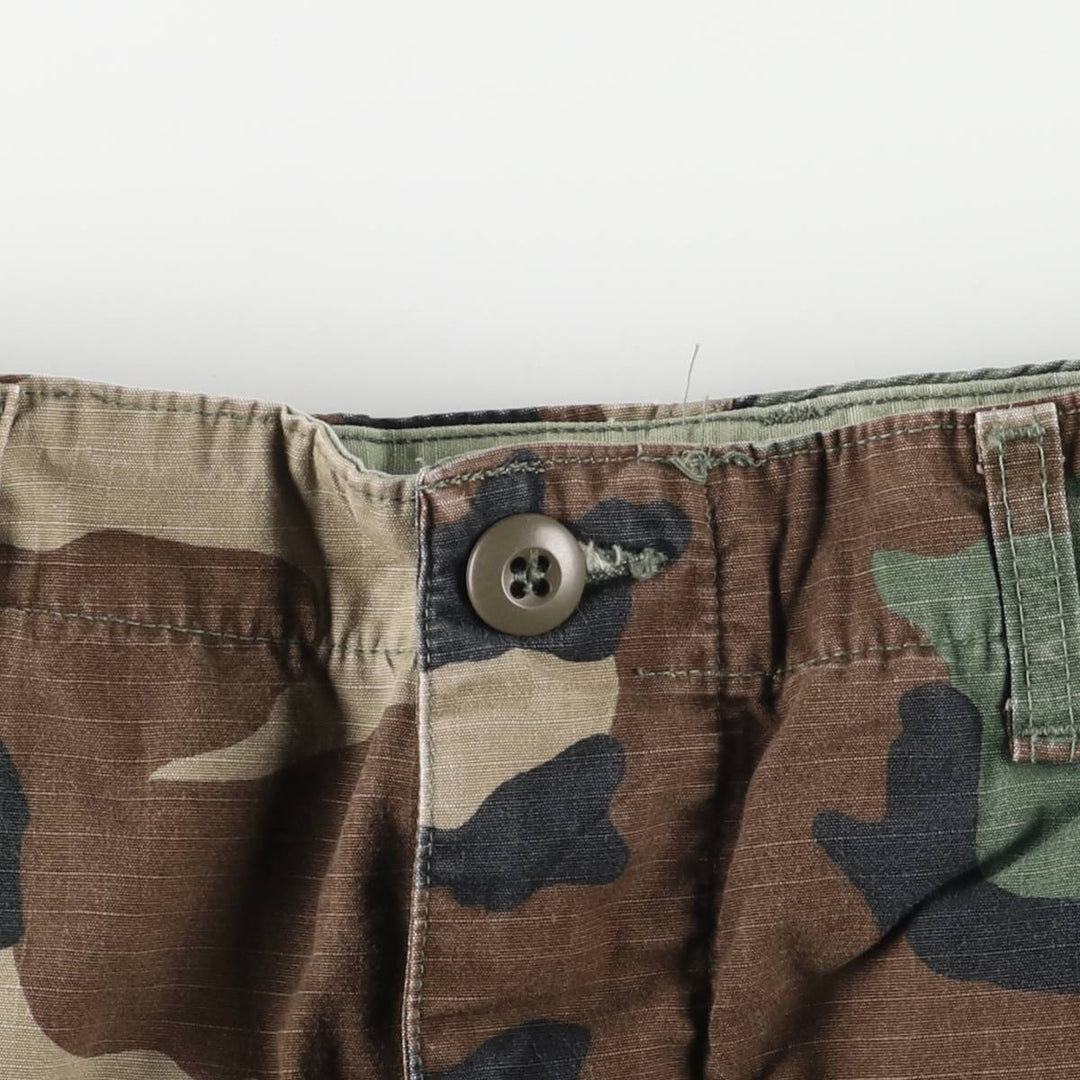 Authentic 1980'S US military camouflage pattern ripstop military cargo pants, small-short, women's size L (w28), vintage cotton Khaki type Vintage Second Hand