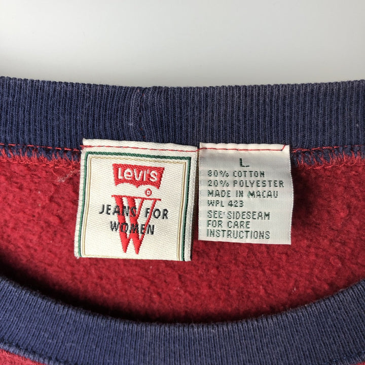 Levi's logo sweatshirt, women's size L cotton wine-red Vintage Second Hand