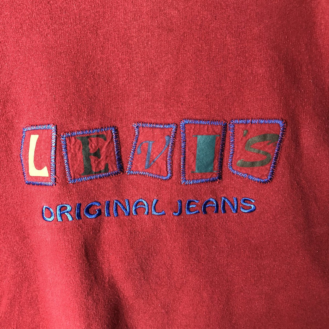 Levi's logo sweatshirt, women's size L cotton wine-red Vintage Second Hand