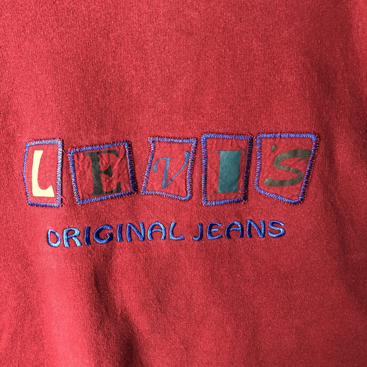 Levi's logo sweatshirt, women's size L cotton wine-red Vintage Second Hand