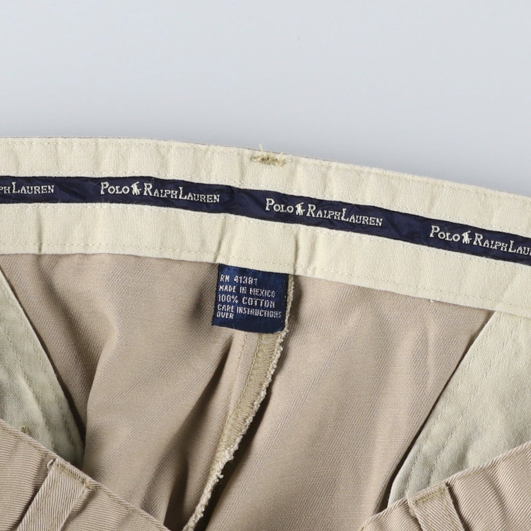 Ralph Lauren Polo Ralph Lauren Two-pleat Chino Pants for Men, W34 equivalent cotton Beige type Vintage Second Hand