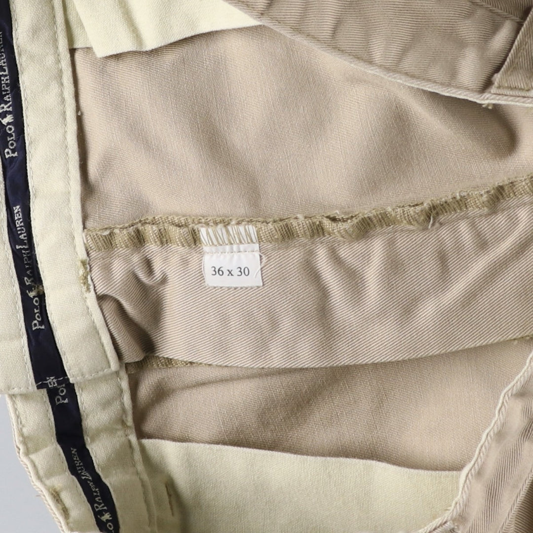 Ralph Lauren Polo Ralph Lauren Two-pleat Chino Pants for Men, W34 equivalent cotton Beige type Vintage Second Hand