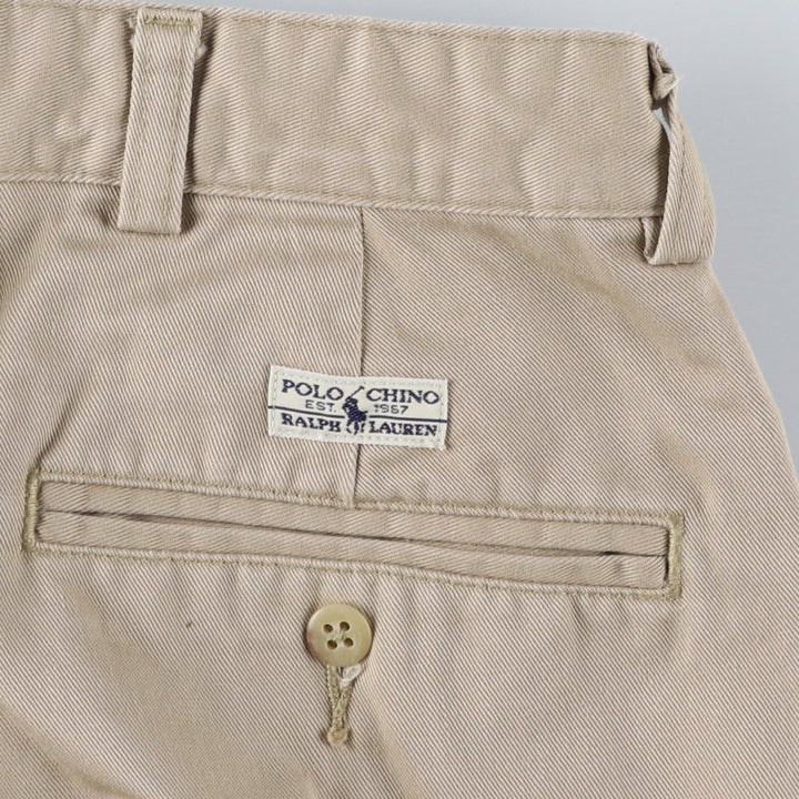 Ralph Lauren Polo Ralph Lauren Two-pleat Chino Pants for Men, W34 equivalent cotton Beige type Vintage Second Hand