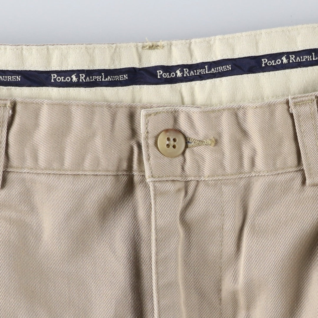 Ralph Lauren Polo Ralph Lauren Two-pleat Chino Pants for Men, W34 equivalent cotton Beige type Vintage Second Hand