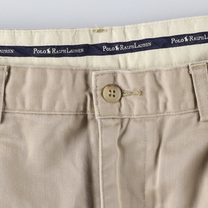 Ralph Lauren Polo Ralph Lauren Two-pleat Chino Pants for Men, W34 equivalent cotton Beige type Vintage Second Hand