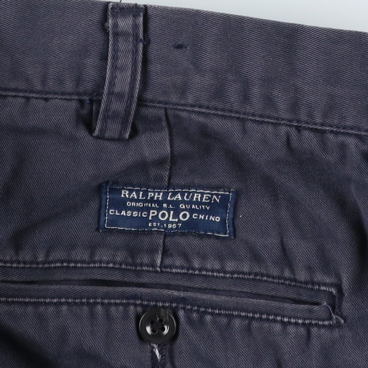 Ralph Lauren POLO by Ralph Lauren Chino Pants Men's W32 equivalent cotton navy blue type Vintage Second Hand