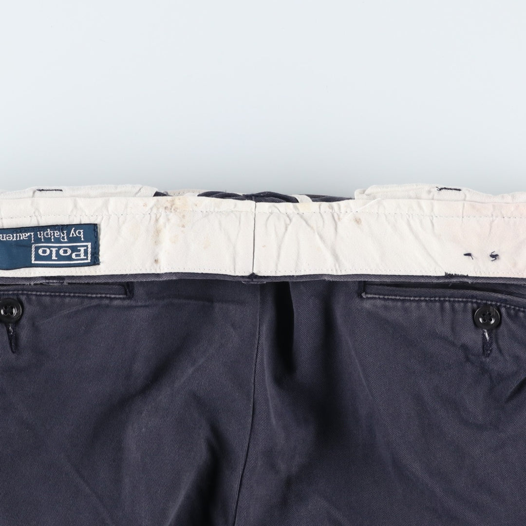 Ralph Lauren POLO by Ralph Lauren Chino Pants Men's W32 equivalent cotton navy blue type Vintage Second Hand